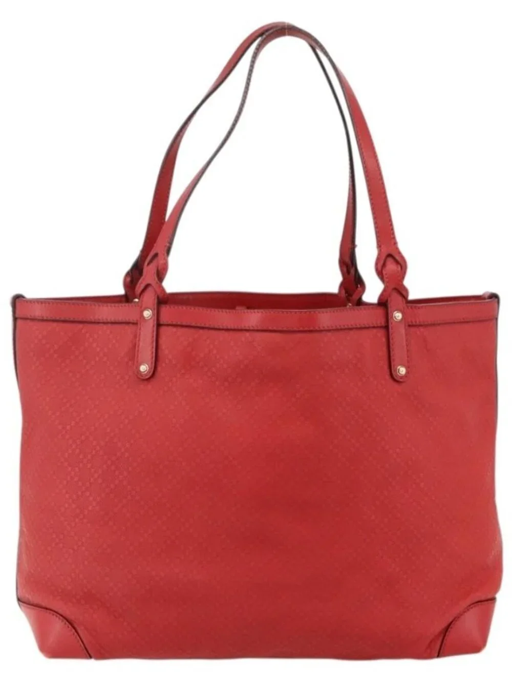 GUCCI Diamante Tote Bag PVC Red Gold 247209 Auth 175652